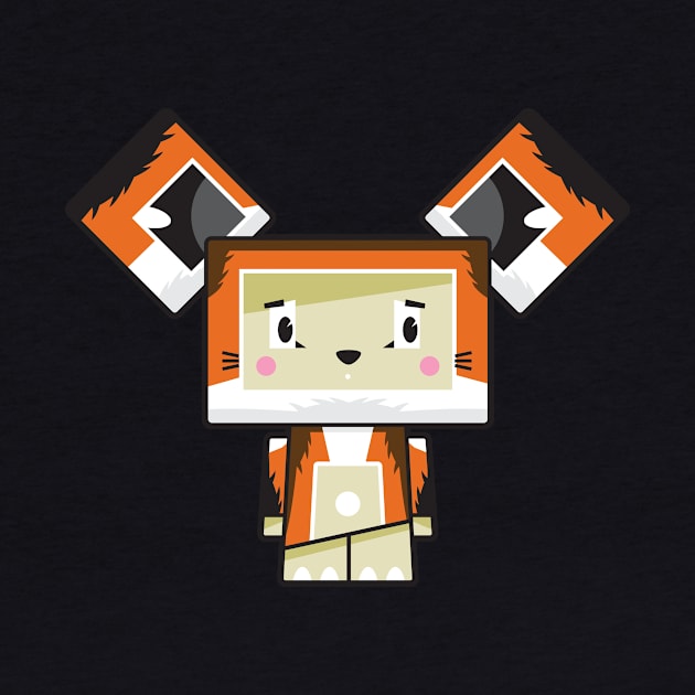 Cute Cartoon Blockimals Fox by markmurphycreative